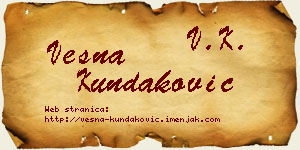 Vesna Kundaković vizit kartica